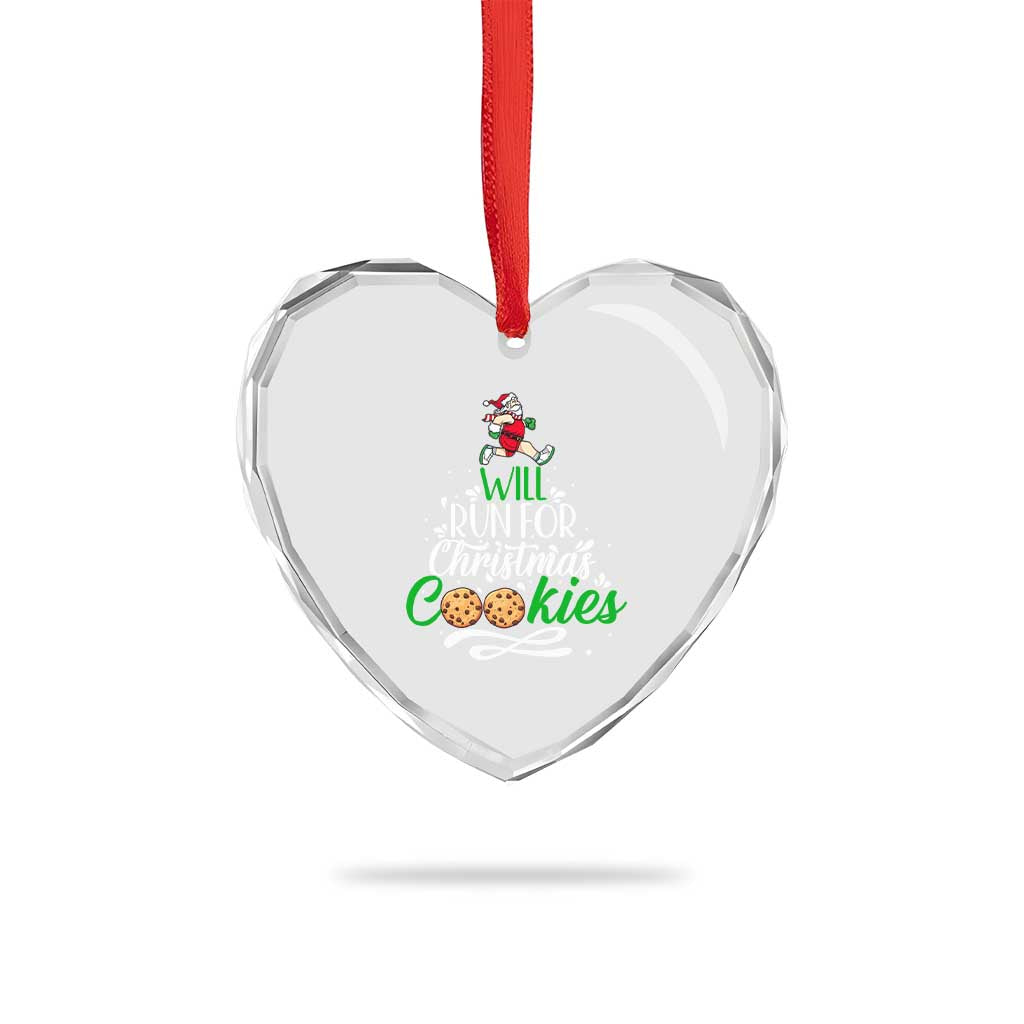 Xmas Gymer Heart Crystal Glass Ornament Will Run For Christmas Cookies Santa Running Race TS09 Print Your Wear