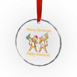 Xmas Hanukkah Cat Crystal Glass Ornament Happy Hanukcat Meowy Christmas Menoral Chanukkah TS09 Print Your Wear