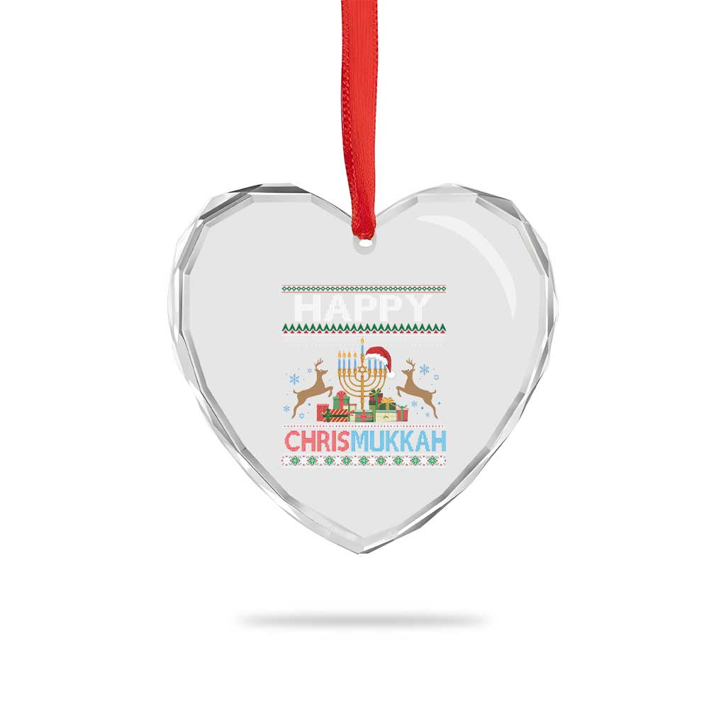 Xmas Hanukkah Heart Crystal Glass Ornament Happy Chrismukkah Funny Jewish Chanukah TS09 Print Your Wear