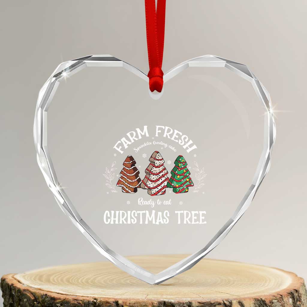 Xmas Heart Crystal Glass Ornament Farm Fresh Sprinkles Frosting Cake Ready To Eat Christmas Tree TS11 Transparent Glass 3'' Heart Print Your Wear