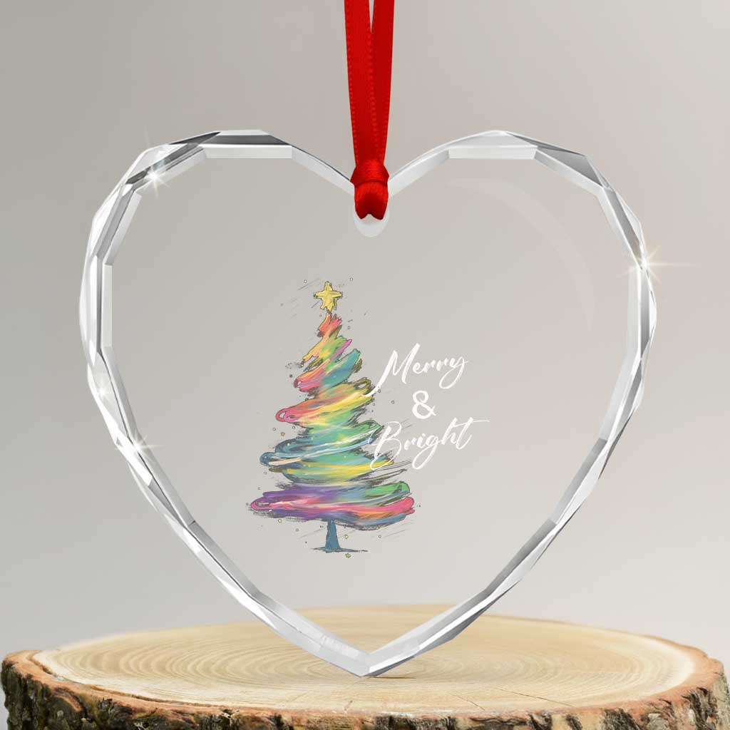 Xmas Heart Crystal Glass Ornament Merry And Bright Colorful Xmas Tree TS11 Transparent Glass 3'' Heart Print Your Wear