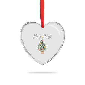 Xmas Heart Crystal Glass Ornament Merry And Bright Retro Xmas Tree TS11 Print Your Wear