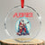 Xmas Heavy Metal Crystal Glass Ornament Sleigher Hail Santa Playing Guitar TS09 Transparent Glass 3'' Circle Print Your Wear