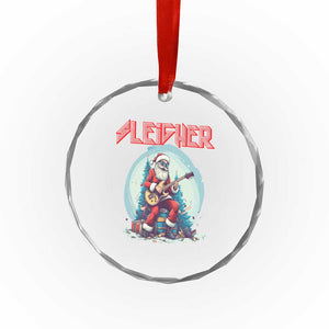 Xmas Heavy Metal Crystal Glass Ornament Sleigher Hail Santa Playing Guitar TS09 Print Your Wear