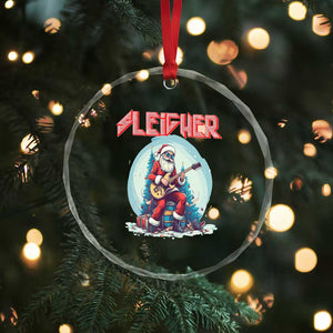 Xmas Heavy Metal Crystal Glass Ornament Sleigher Hail Santa Playing Guitar TS09 Print Your Wear