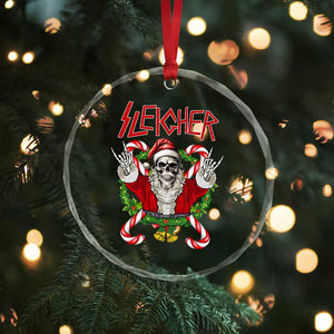 Xmas Heavy Metal Crystal Glass Ornament Sleigher Skeleton Santa Xmas Wreath TS11 Print Your Wear