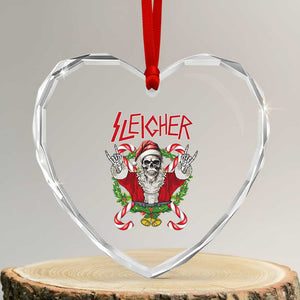 Xmas Heavy Metal Heart Crystal Glass Ornament Sleigher Skeleton Santa Xmas Wreath TS11 Transparent Glass 3'' Heart Print Your Wear