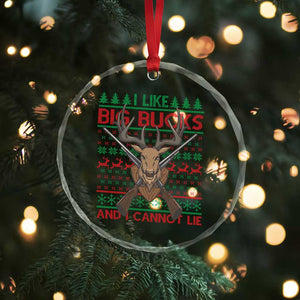Xmas Hunting Crystal Glass Ornament I Like Big Bucks And I Cannot Lie Deer Hunter TS09 Print Your Wear