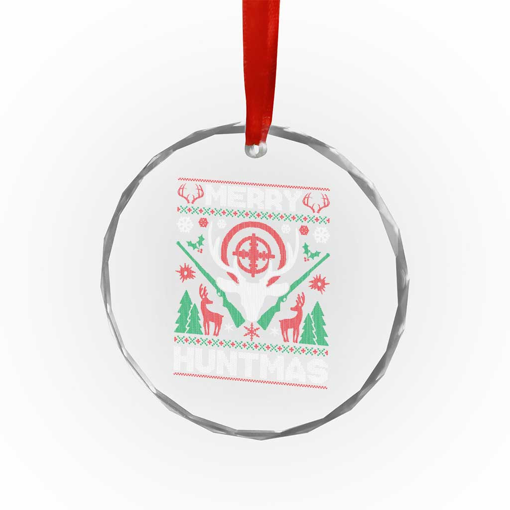 Xmas Hunting Crystal Glass Ornament Merry Huntmas Deer Season Hunter TS09 Print Your Wear