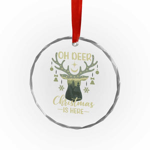 Xmas Hunting Crystal Glass Ornament Oh Deer Christmas Is Here Hunter TS09 Print Your Wear