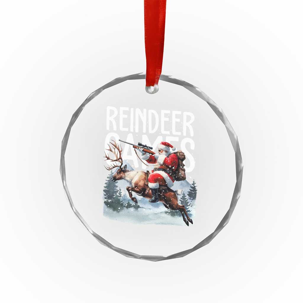 Xmas Hunting Crystal Glass Ornament Reindeer Game Santa Hunter Deer Season TS09 Print Your Wear
