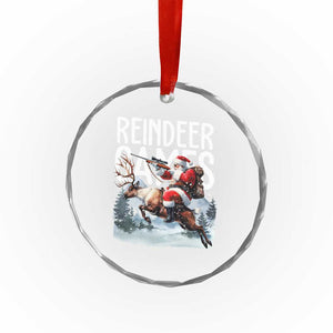Xmas Hunting Crystal Glass Ornament Reindeer Game Santa Hunter Deer Season TS09 Print Your Wear