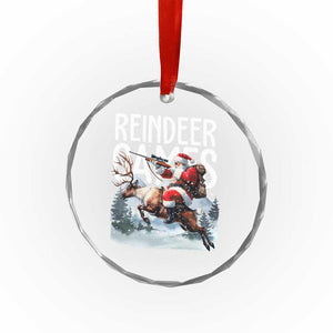 Xmas Hunting Crystal Glass Ornament Reindeer Game Santa Hunter Deer Season TS09 Print Your Wear