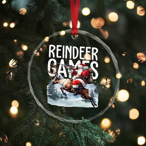 Xmas Hunting Crystal Glass Ornament Reindeer Game Santa Hunter Deer Season TS09 Print Your Wear