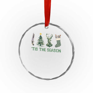 Xmas Hunting Crystal Glass Ornament Tis The Season Hunting Camo Hunter TS09 Print Your Wear
