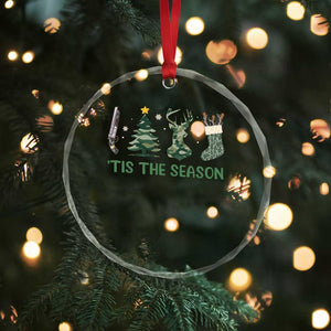 Xmas Hunting Crystal Glass Ornament Tis The Season Hunting Camo Hunter TS09 Print Your Wear