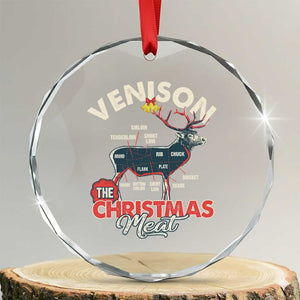 Xmas Hunting Crystal Glass Ornament Venison Meat Deer Season Hunter TS09 Transparent Glass 3'' Circle Print Your Wear
