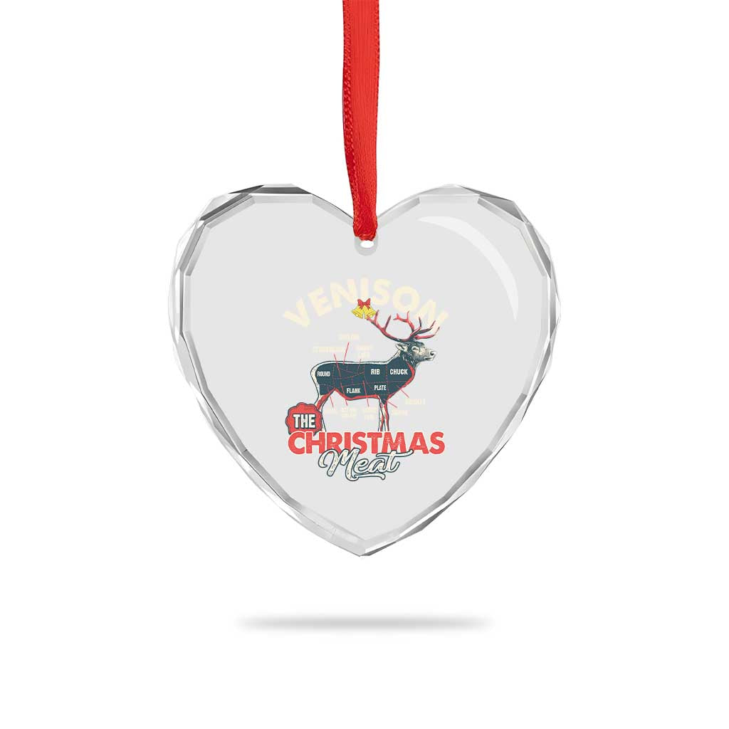 Xmas Hunting Heart Crystal Glass Ornament Venison Meat Deer Season Hunter TS09 Print Your Wear