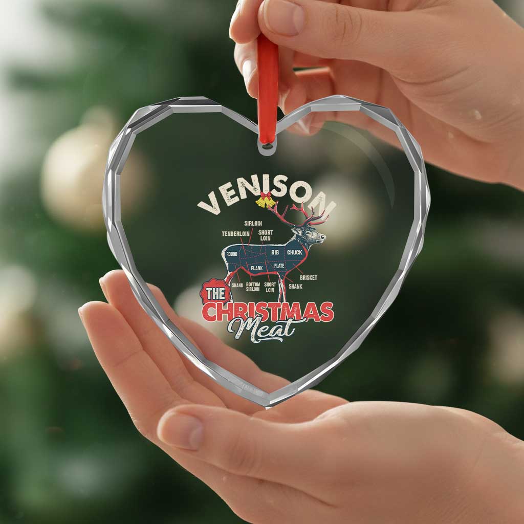 Xmas Hunting Heart Crystal Glass Ornament Venison Meat Deer Season Hunter TS09 Print Your Wear