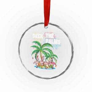 Xmas In Hawaii Crystal Glass Ornament Deck the Palms Firework Flamingo TS09 Print Your Wear