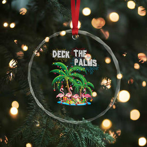 Xmas In Hawaii Crystal Glass Ornament Deck the Palms Firework Flamingo TS09 Print Your Wear