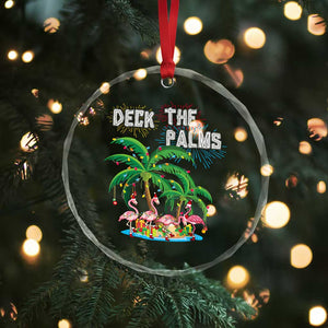 Xmas In Hawaii Crystal Glass Ornament Deck the Palms Firework Flamingo TS09 Print Your Wear