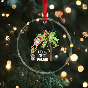 Xmas In Hawaii Crystal Glass Ornament Deck The Palms Santa Hula Girl Tiki TS11 Print Your Wear