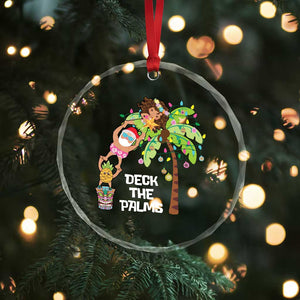 Xmas In Hawaii Crystal Glass Ornament Deck The Palms Santa Hula Girl Tiki TS11 Print Your Wear