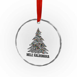 Xmas In Hawaii Crystal Glass Ornament Mele Kalikimaka Christmas Tree Kakau Tattoo TS11 Print Your Wear
