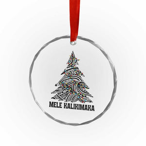Xmas In Hawaii Crystal Glass Ornament Mele Kalikimaka Christmas Tree Kakau Tattoo TS11 Print Your Wear