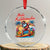 Xmas In Hawaii Crystal Glass Ornament Mele Kalikimaka From The Land Where Palm Trees Sway Surfing Santa TS11 Transparent Glass 3'' Circle Print Your Wear