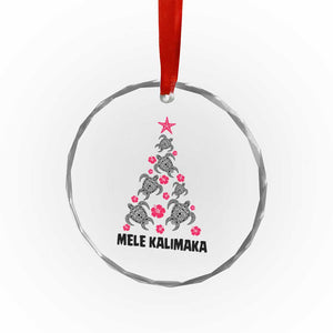 Xmas In Hawaii Crystal Glass Ornament Mele Kalikimaka Kakau Tattoo Turtle Tree TS11 Print Your Wear