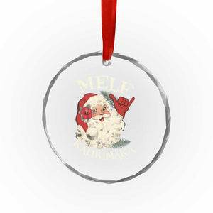 Xmas In Hawaii Crystal Glass Ornament Mele Kalikimaka Retro Santa Shaka Aloha TS11 Print Your Wear