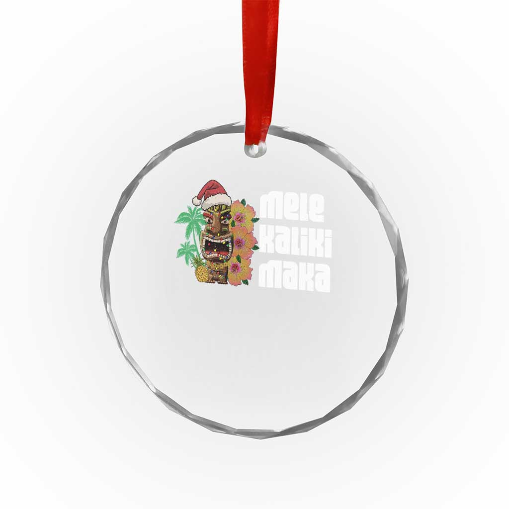 Xmas In Hawaii Crystal Glass Ornament Mele Kalikimaka Tiki Hibiscus Flower Santa Hat TS11 Print Your Wear