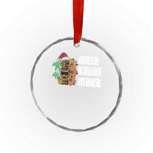 Xmas In Hawaii Crystal Glass Ornament Mele Kalikimaka Tiki Hibiscus Flower Santa Hat TS11 Print Your Wear