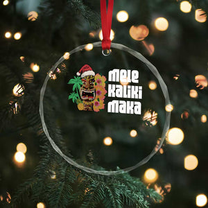 Xmas In Hawaii Crystal Glass Ornament Mele Kalikimaka Tiki Hibiscus Flower Santa Hat TS11 Print Your Wear