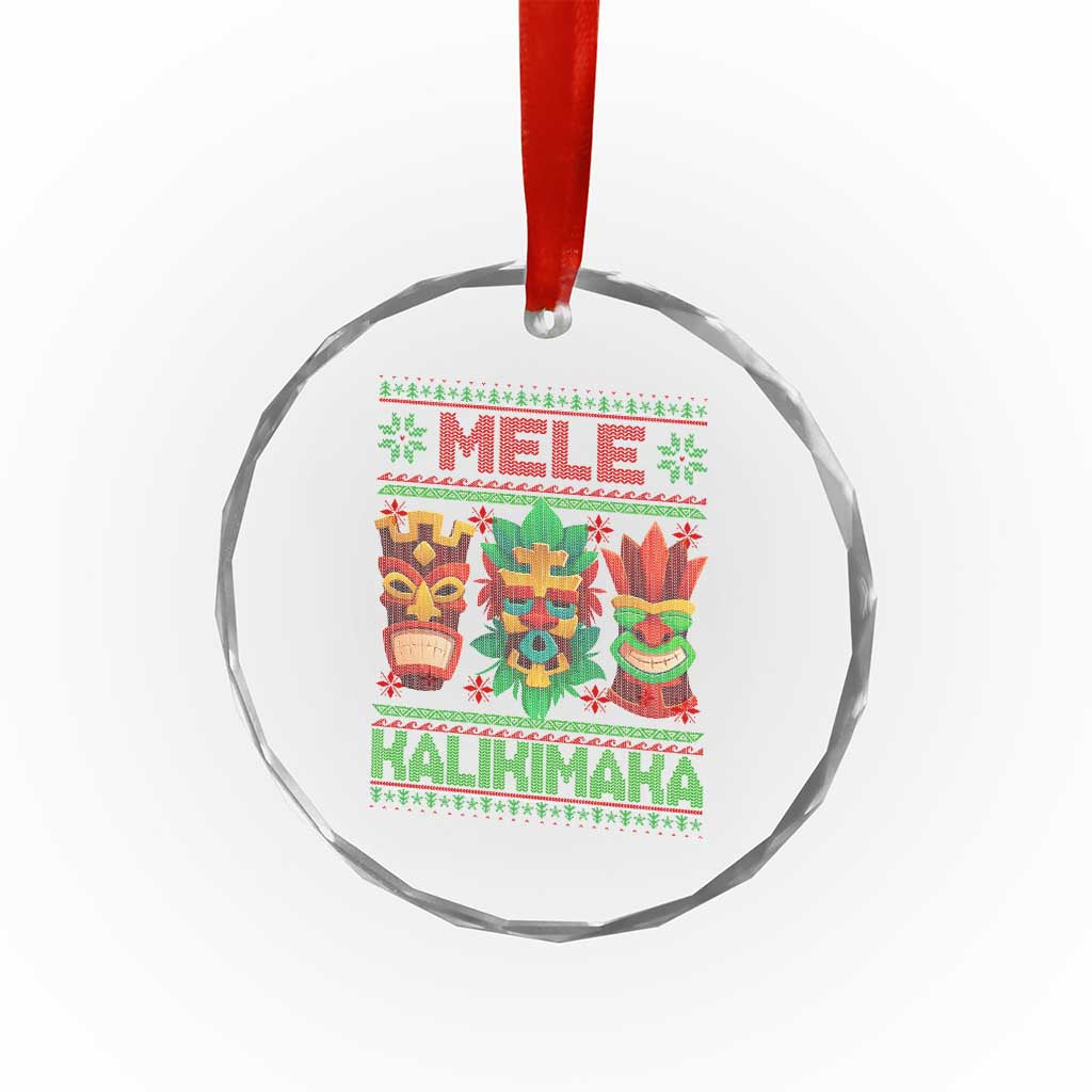 Xmas In Hawaii Crystal Glass Ornament Mele Kalikimaka Ugly Tikis Kakau Tattoo TS11 Print Your Wear