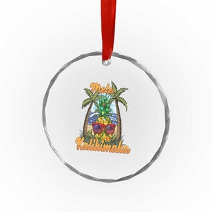 Xmas In Hawaii Crystal Glass Ornament Mele Kalikimaka Xmas Light Pineapple TS09 Print Your Wear