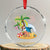 Xmas In Hawaii Crystal Glass Ornament Palm Tree Firework Santa At Beach Drinking Coconut TS09 Transparent Glass 3'' Circle Print Your Wear