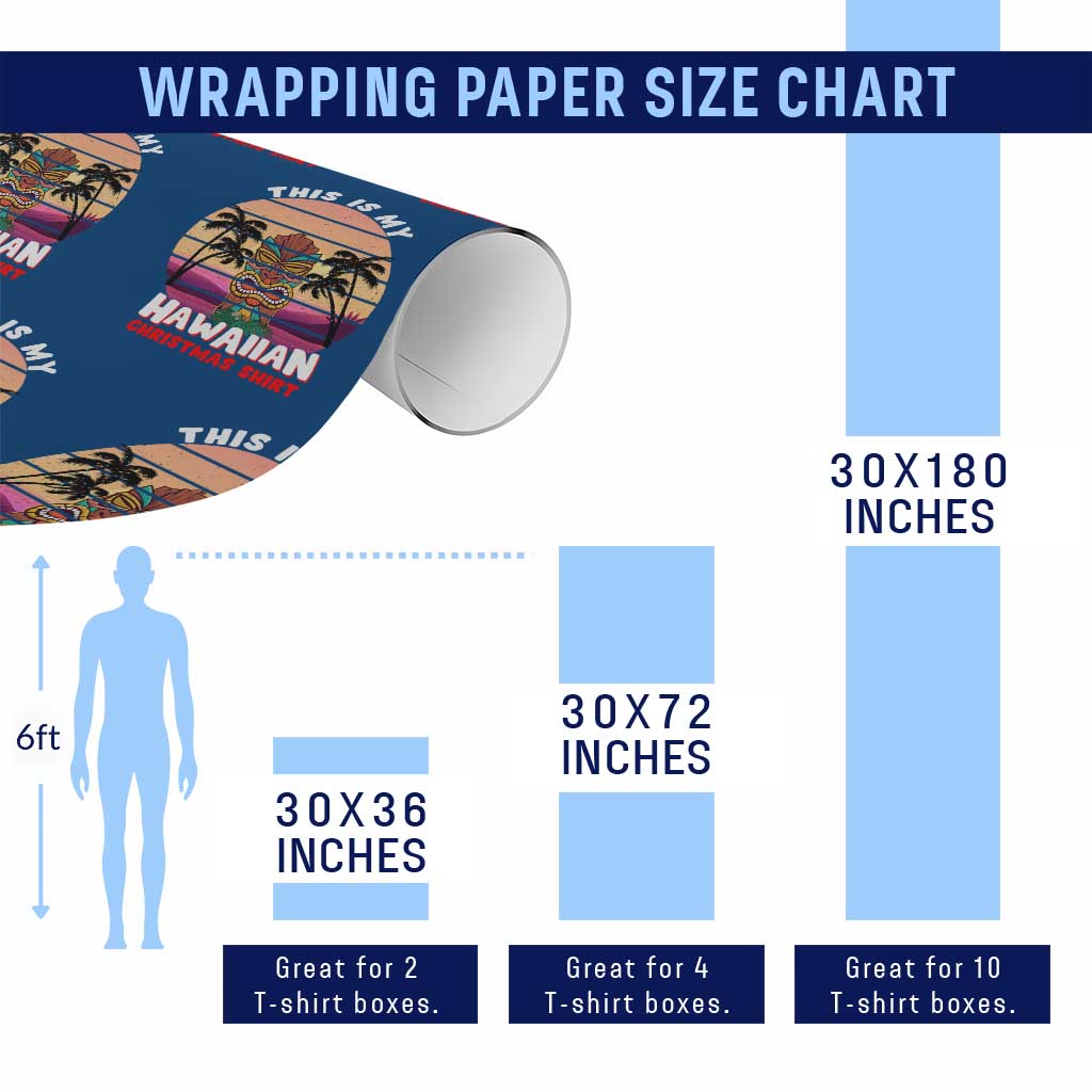 Xmas in Hawaii Wrapping Paper Roll This Is My Hawaiian Tiki Retro Tropical Vibe TS02 Print Your Wear
