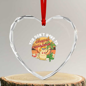 Xmas In Hawaii Heart Crystal Glass Ornament Hawaiian Snowman You Don't Have To Shovel Sunshine TS09 Transparent Glass 3'' Heart Print Your Wear
