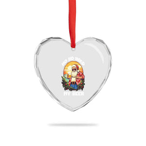Xmas In Hawaii Heart Crystal Glass Ornament Ho Ho Hold My Beer Cool Santa Sunglass TS09 Print Your Wear