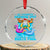 Xmas In July Relaxing Santa Crystal Glass Ornament My Favorite Swimming Spot Is The North Pole TS02 Transparent Glass 3'' Circle Print Your Wear