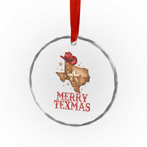 Xmas In Texas Crystal Glass Ornament Merry Texmas Santa Cowboy Hat TS09 Print Your Wear
