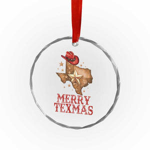 Xmas In Texas Crystal Glass Ornament Merry Texmas Santa Cowboy Hat TS09 Print Your Wear