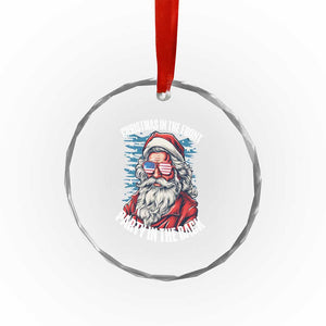 Xmas in the Front Party in the Back USA Patriotic Santa Crystal Glass Ornament TS09 Print Your Wear