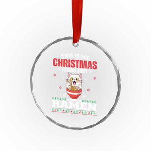 Xmas Kawaii Cat Ramen Crystal Glass Ornament Powered By Ramen Japanese Noodle Anime Manga TS09 Print Your Wear