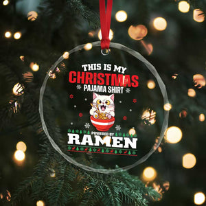 Xmas Kawaii Cat Ramen Crystal Glass Ornament Powered By Ramen Japanese Noodle Anime Manga TS09 Print Your Wear