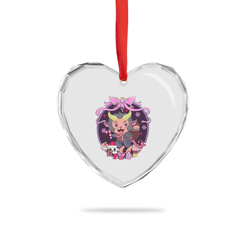 Xmas Kawaii Pastel Krampus Heart Crystal Glass Ornament TS09 Print Your Wear