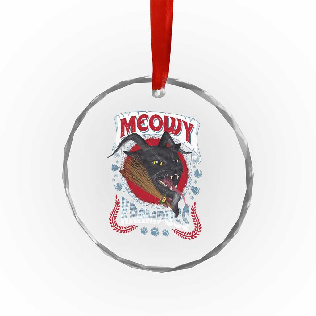Xmas Krampus Cat Crystal Glass Ornament Meowy Krampuss Black Cat TS09 Print Your Wear